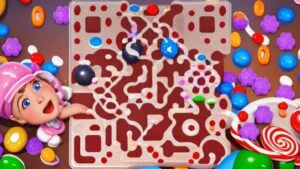 AI QR NFC Design 10 – Candy-Themed Scene with QR and NFC Technology