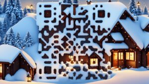 AI QR NFC Design 3 – Serene Winter Scene with QR and NFC Technology