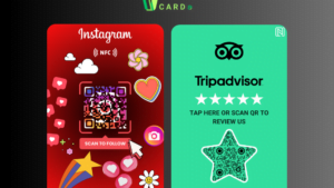 NFC Business Cards Review 3.6x5.4 Inch with QR Code and NFC technology for seamless customer reviews and social media engagement