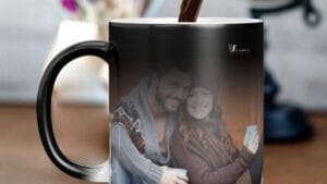 black magic mug, color changing mug, heat sensitive mug, magic photo mug, personalized color changing mug, black to white mug, heat activated mug, custom magic mug, 11oz color changing mug, novelty coffee mug