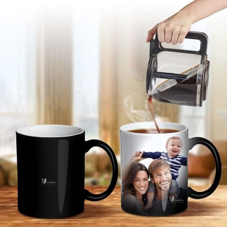 black magic mug, color changing mug, heat sensitive mug, magic photo mug, personalized color changing mug, black to white mug, heat activated mug, custom magic mug, 11oz color changing mug, novelty coffee mug