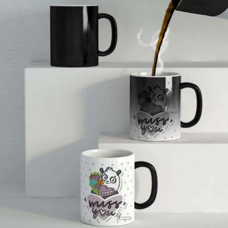 black magic mug, color changing mug, heat sensitive mug, magic photo mug, personalized color changing mug, black to white mug, heat activated mug, custom magic mug, 11oz color changing mug, novelty coffee mug
