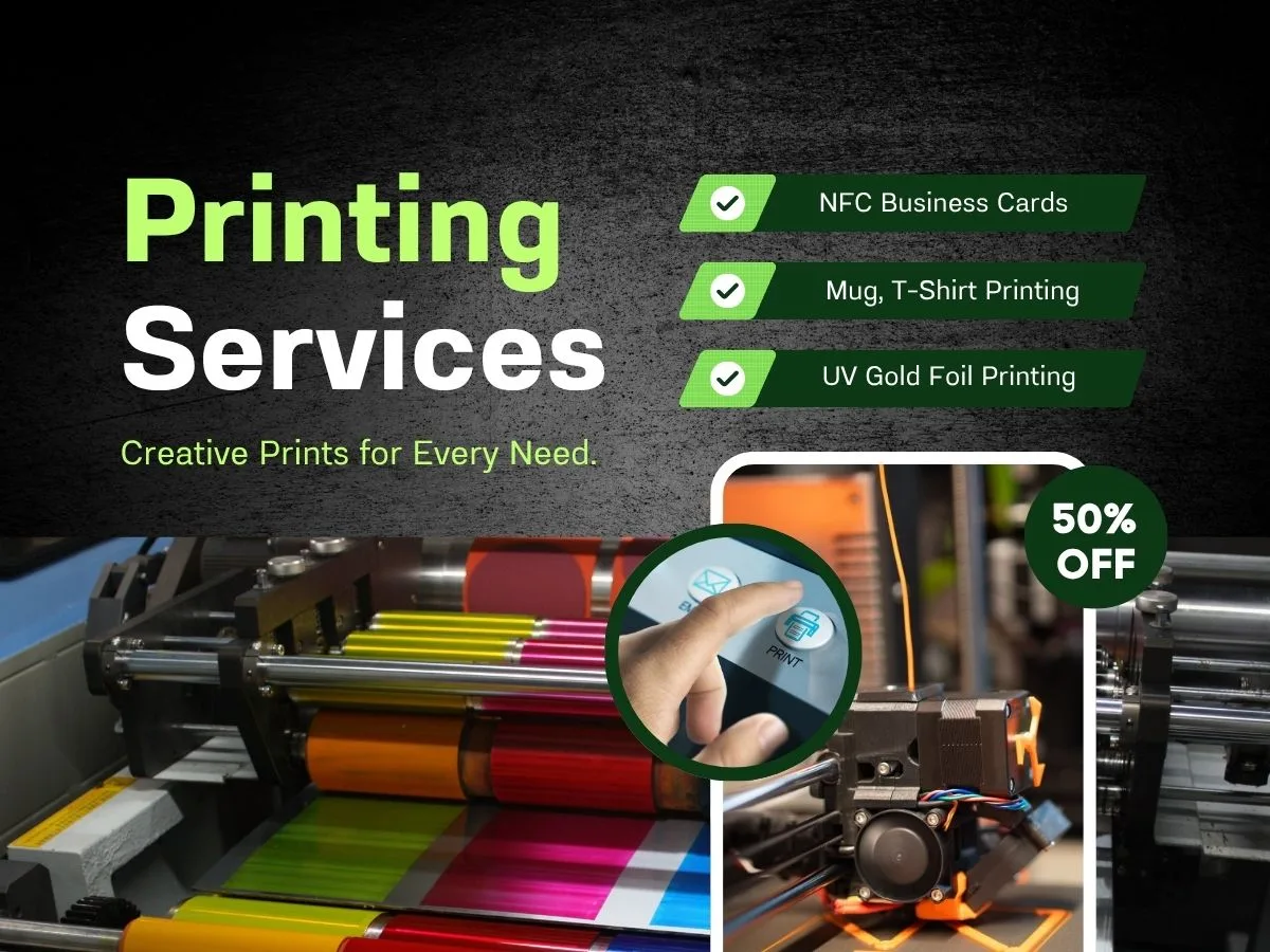 Vcarde prining services. Promotional printing services with discounts
