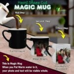 Black Magic Mug With Heart Cut 7 Heart handle magic mug, color changing heart mug, inner heart magic mug, heart shaped handle mug, personalized heart mug, heat sensitive heart mug, black magic heart mug, custom heart coffee mug, novelty heart mug, romantic color changing mug
