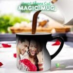 Black Magic Mug With Heart Cut 4 Heart handle magic mug, color changing heart mug, inner heart magic mug, heart shaped handle mug, personalized heart mug, heat sensitive heart mug, black magic heart mug, custom heart coffee mug, novelty heart mug, romantic color changing mug