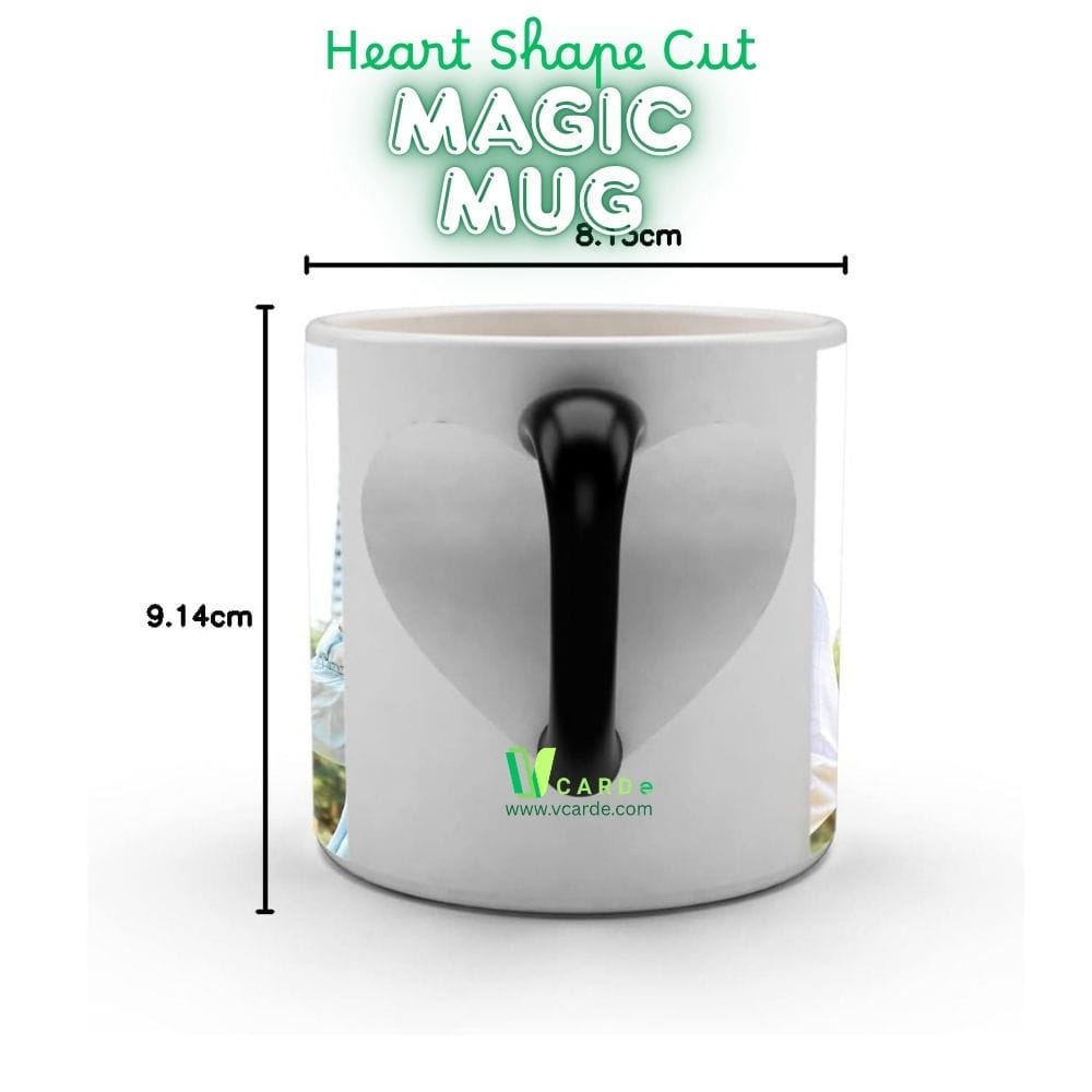 heart handle magic mug, color changing heart mug, inner heart magic mug, heart shaped handle mug, personalized heart mug, heat sensitive heart mug, black magic heart mug, custom heart coffee mug, novelty heart mug, romantic color changing mug